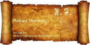 Makay Herman névjegykártya